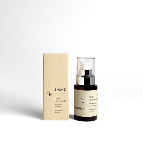 ENUNE Hydro Concentrate Hyaluronic Acid Serum for skin 40+ in brown glass bottle and box