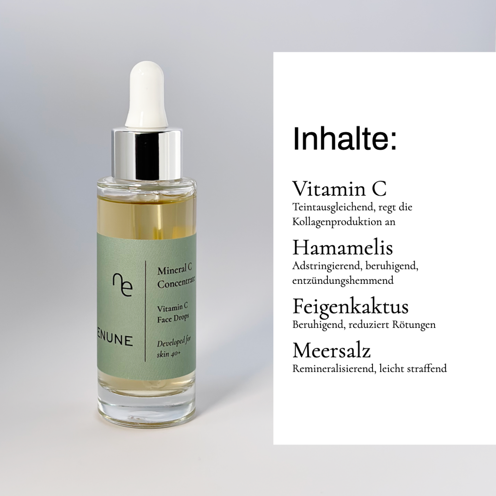 ENUNE Mineral C Concentrate Vitamin C Serum für Haut ab 40 mit Hamamelis und Feigenkaktus-Extrakt