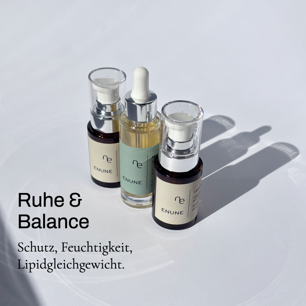 ENUNE Produkt Infografik, Inhaltsstoffe und Pflegeversprechen