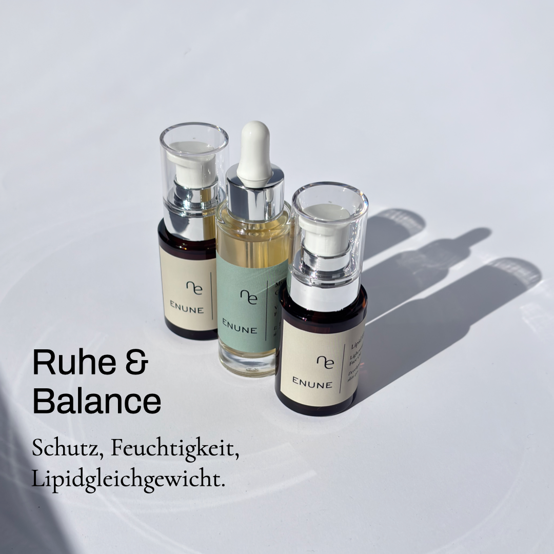 ENUNE Produkt Infografik, Inhaltsstoffe und Pflegeversprechen