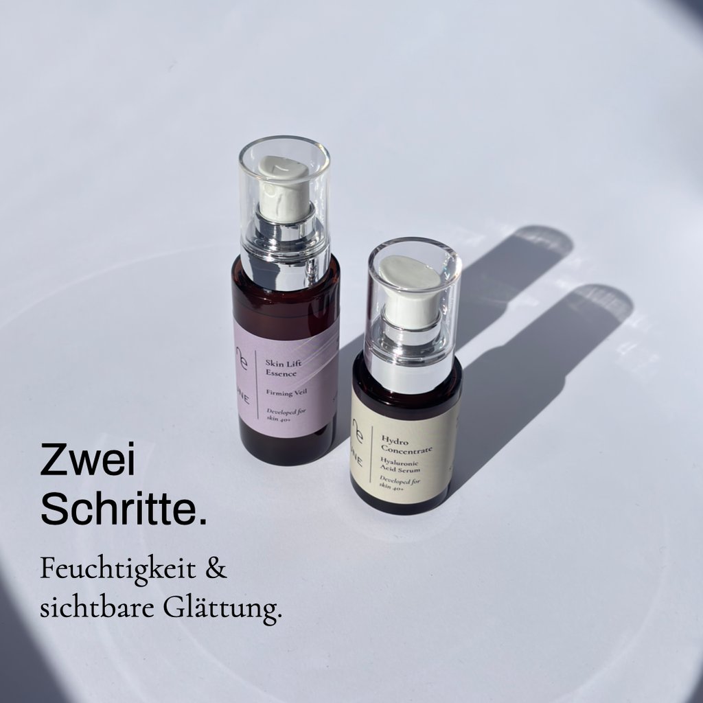 ENUNE Produkt Infografik, Serum-Routine für Haut ab 40
