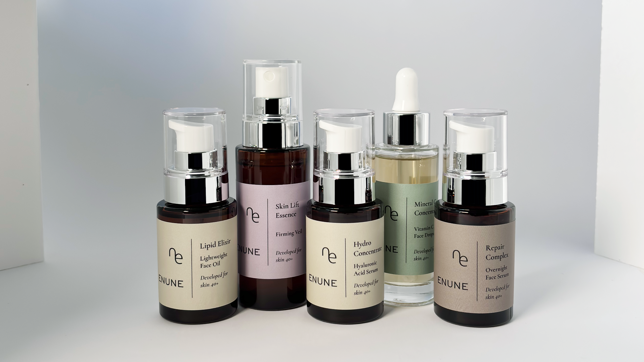 ENUNE Serum Glasflasche, hochwertige Naturkosmetik für reife Haut ab 40
